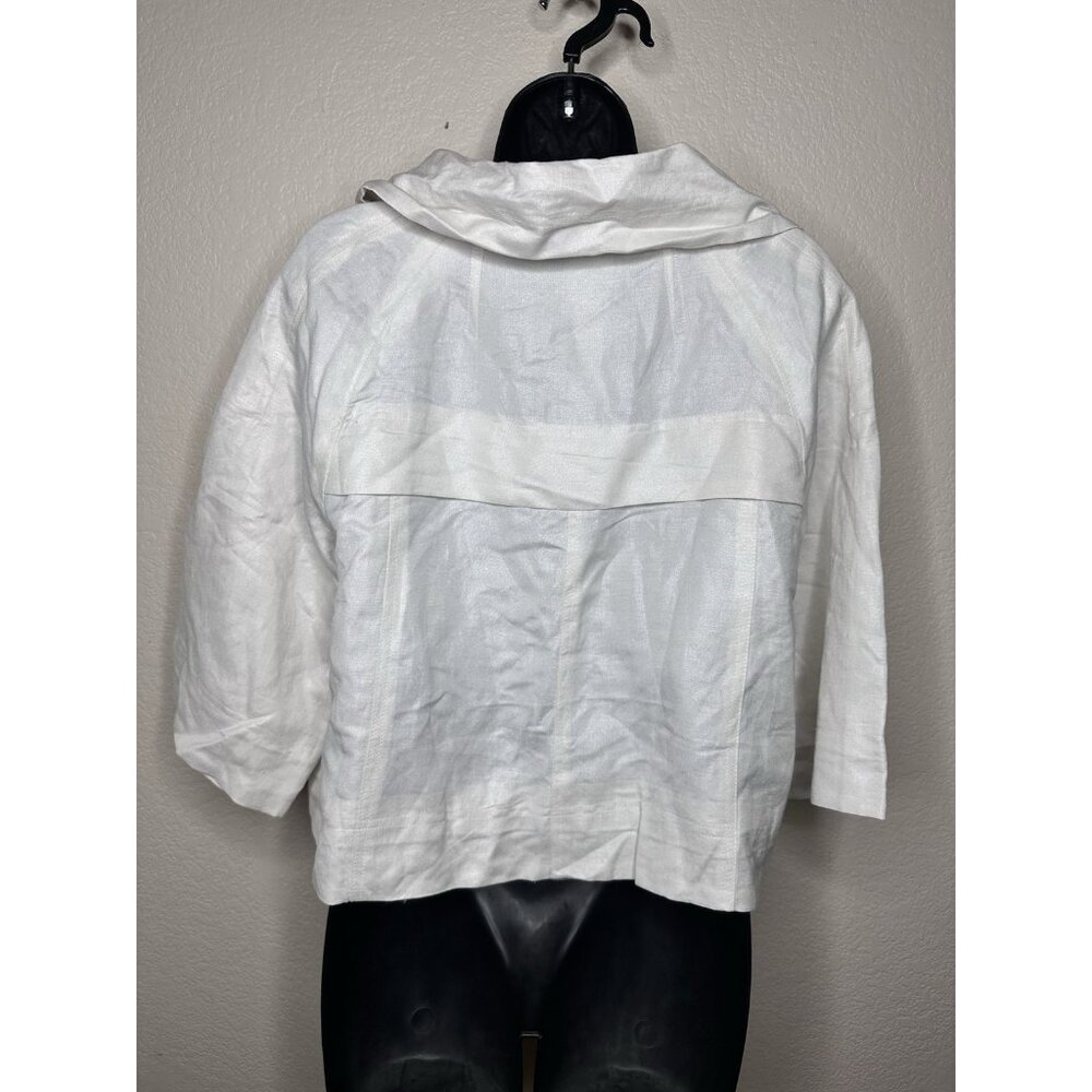 NEW Sandro Sportswear Linen Blend Jacket Lagenlook Cropped 3/4 Sleeve Zip S NWT - Picture 10 of 13